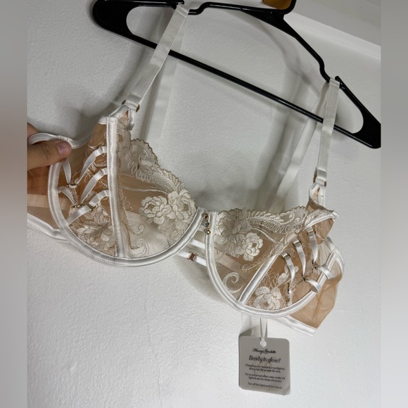 NWT Honey Birdette Cream Lace Balconette Bra - Picture 1 of 8